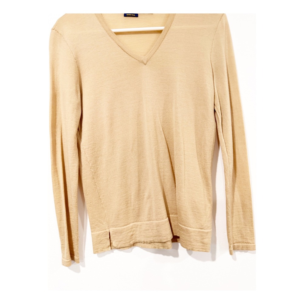 Polo Golf Ralph Lauren Merino Wool V-Neck Sweater Tan Beige Small
